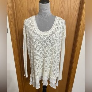 Free People Women’s Ivory Long Sleeve Sweater Size S